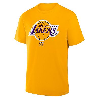 Men's Fanatics Luka Dončić Gold Los Angeles Lakers In The Paint Name & Number T-Shirt