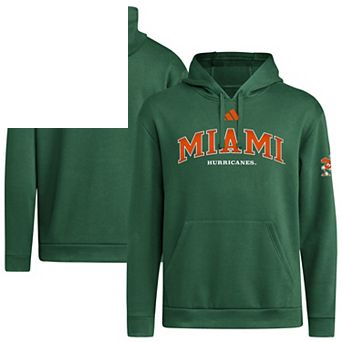Men's adidas Green Miami Hurricanes Faded Dream Fleece Hoodie