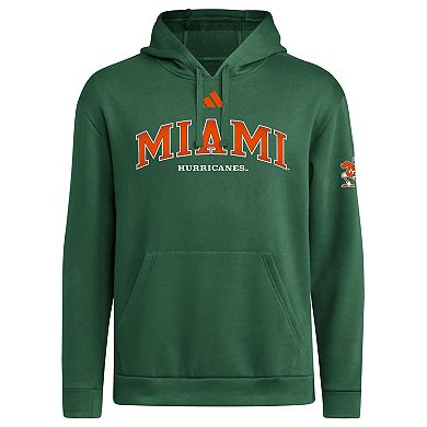 Men's adidas Green Miami Hurricanes Faded Dream Fleece Hoodie