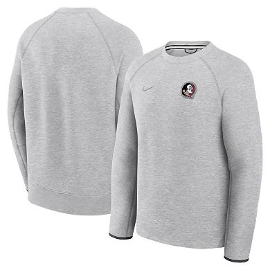 Men's Nike Heather Gray Florida State Seminoles Tech Fleece Raglan Sweatshirt