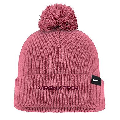 Men's Nike Pink Virginia Tech Hokies Tonal Peak Cuffed Knit Hat with Pom