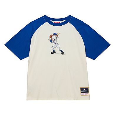 Women's Mitchell & Ness Cream New York Mets Boyfriend Raglan T-Shirt