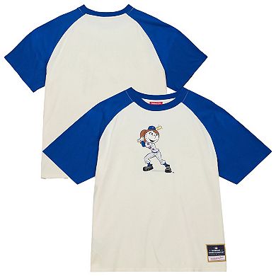 Women's Mitchell & Ness Cream New York Mets Boyfriend Raglan T-Shirt