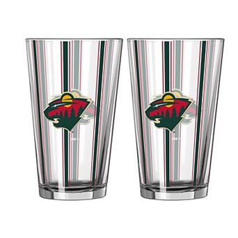 Logo Brands Minnesota Wild Two-Piece 16oz. Striped Pint Glass Set