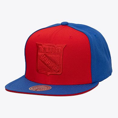 Men's Mitchell & Ness Red/Blue New York Rangers Color Pop Snapback Hat