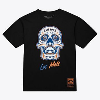 Women's Mitchell & Ness Black New York Mets Sugar Skull Boxy T-Shirt