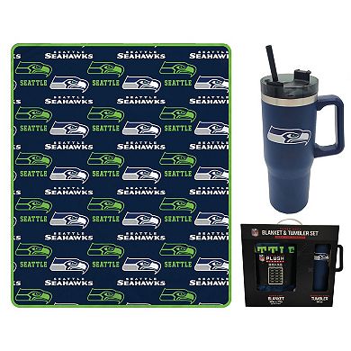 Pegasus Seattle Seahawks 60" x 70" Logo Blanket and 30oz Stainless Steel Tumbler Combo