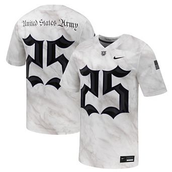 Men's Nike #25 White Army Black Knights Army 250 Collection Game Jersey