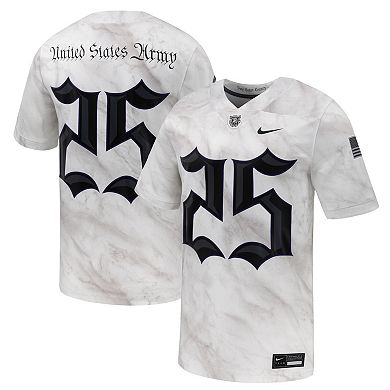 Men's Nike #25 White Army Black Knights Army 250 Collection Game Jersey