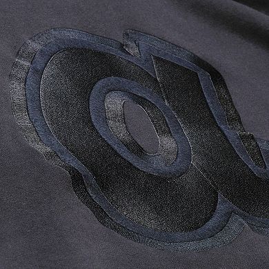 Men's Mitchell & Ness Black Atlanta Braves Phantom Fleece Crewneck Sweatshirt