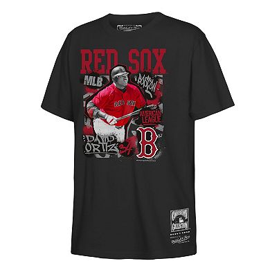 Youth Mitchell & Ness David Ortiz Black Boston Red Sox Cooperstown Star Moment T-Shirt