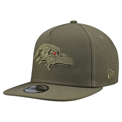 Youth New Era Olive Baltimore Ravens Color Pack A-Frame 9FIFTY Snapback Hat