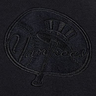 Men's Mitchell & Ness Black New York Yankees Phantom Fleece Crewneck Sweatshirt