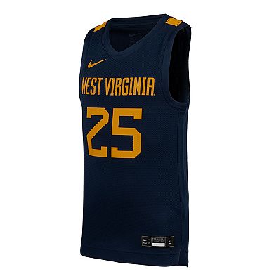 Youth Nike #25 Navy West Virginia Mountaineers Replica Basketball Jersey