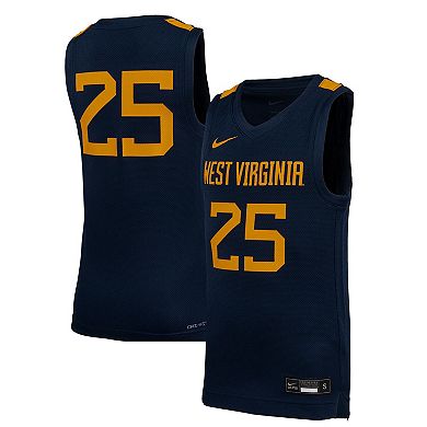 Youth Nike #25 Navy West Virginia Mountaineers Replica Basketball Jersey