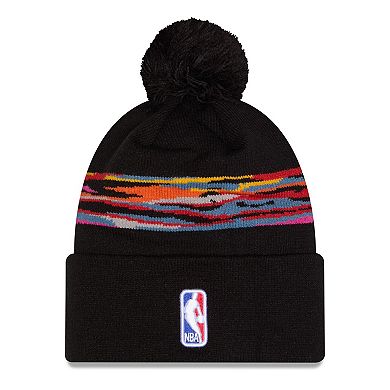 Men's New Era Black Brooklyn Nets 2025/26 City Edition Cuffed Knit Hat with Pom