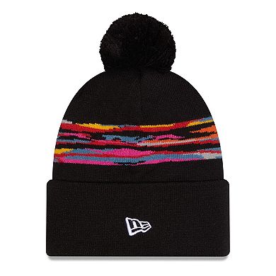 Men's New Era Black Brooklyn Nets 2025/26 City Edition Cuffed Knit Hat with Pom