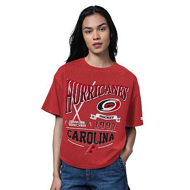 Women's Starter Heather Red Carolina Hurricanes Oversized Hall of Fame T-Shirt
