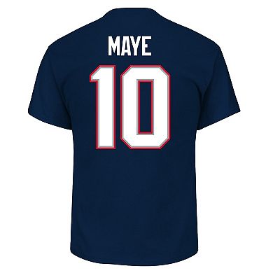 Men's Fanatics Drake Maye Navy New England Patriots Big & Tall Player Name & Number T-Shirt