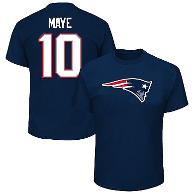 Men's Fanatics Drake Maye Navy New England Patriots Big & Tall Player Name & Number T-Shirt
