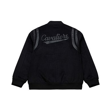 Men's Mitchell & Ness Black Cleveland Cavaliers Hardwood Classics Nights Walk the Tunnel Full-Snap Varsity Jacket