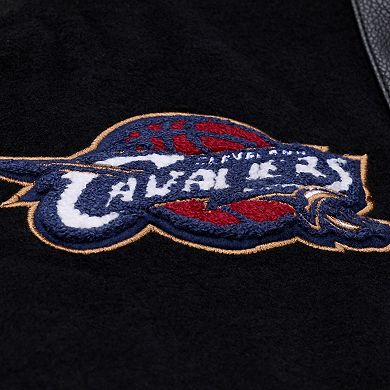 Men's Mitchell & Ness Black Cleveland Cavaliers Hardwood Classics Nights Walk the Tunnel Full-Snap Varsity Jacket