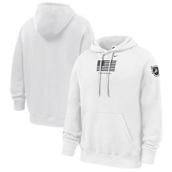 Men's Nike White Army Black Knights Army 250 Collection Club Fleece Hoodie