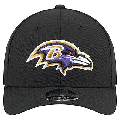 Men's New Era Black Baltimore Ravens 30th Anniversary A-Frame 9FORTY Adjustable Hat