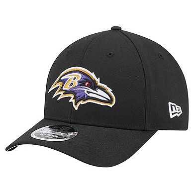Men's New Era Black Baltimore Ravens 30th Anniversary A-Frame 9FORTY Adjustable Hat
