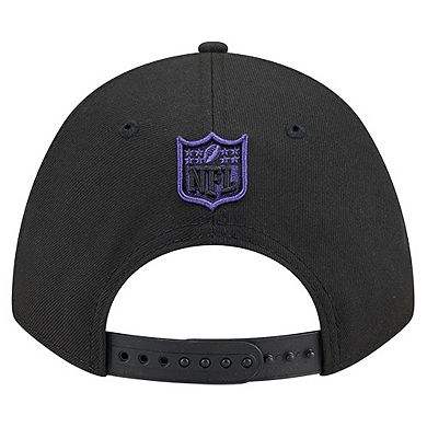 Men's New Era Black Baltimore Ravens 30th Anniversary A-Frame 9FORTY Adjustable Hat