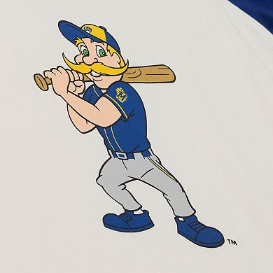 Women's Mitchell & Ness Cream Milwaukee Brewers Boyfriend Raglan T-Shirt