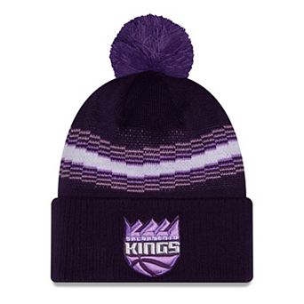 Men's New Era Purple Sacramento Kings 2025/26 City Edition Cuffed Knit Hat with Pom