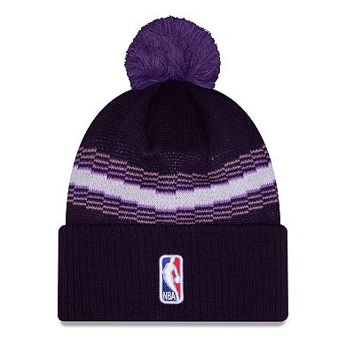 Men's New Era Purple Sacramento Kings 2025/26 City Edition Cuffed Knit Hat with Pom