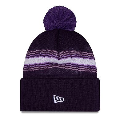 Men's New Era Purple Sacramento Kings 2025/26 City Edition Cuffed Knit Hat with Pom