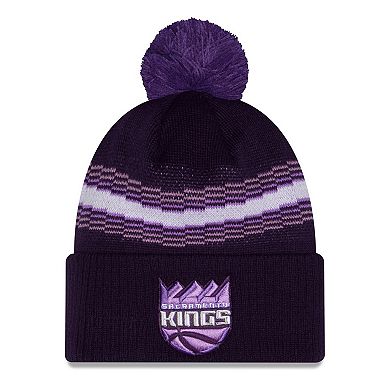 Men's New Era Purple Sacramento Kings 2025/26 City Edition Cuffed Knit Hat with Pom