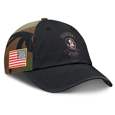 Men's Nike Black/Camo Florida State Seminoles 2025 Military Appreciation Club Adjustable Hat
