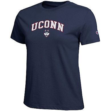 Women's Champion Navy UConn Huskies Arched Over Logo T-Shirt