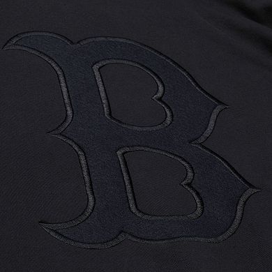 Men's Mitchell & Ness Black Boston Red Sox Phantom Fleece Crewneck Sweatshirt