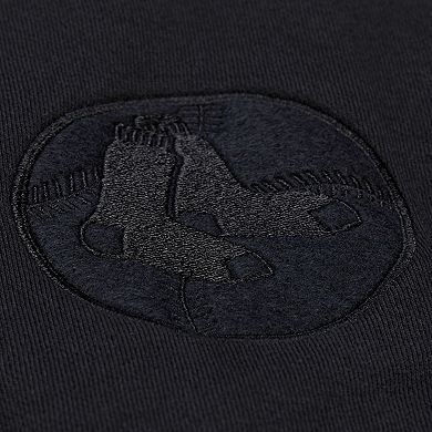 Men's Mitchell & Ness Black Boston Red Sox Phantom Fleece Crewneck Sweatshirt