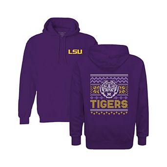Youth Purple LSU Tigers Classic Holiday Sweater Hoodie