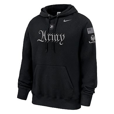 Men's Nike Black Army Black Knights Army 250 Collection Club Fleece Hoodie