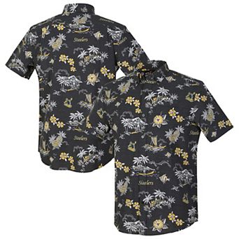 Men's Reyn Spooner Black Pittsburgh Steelers Throwback Kekai Performance Button-Down Shirt