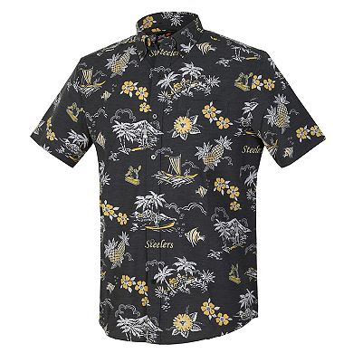 Men's Reyn Spooner Black Pittsburgh Steelers Throwback Kekai Performance Button-Down Shirt