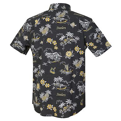 Men's Reyn Spooner Black Pittsburgh Steelers Throwback Kekai Performance Button-Down Shirt