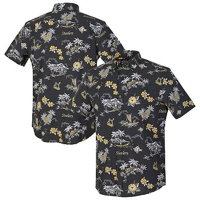 Men's Reyn Spooner Black Pittsburgh Steelers Throwback Kekai Performance Button-Down Shirt