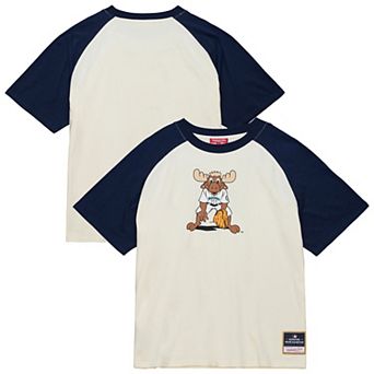 Women's Mitchell & Ness Cream Seattle Mariners Boyfriend Raglan T-Shirt