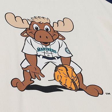 Women's Mitchell & Ness Cream Seattle Mariners Boyfriend Raglan T-Shirt