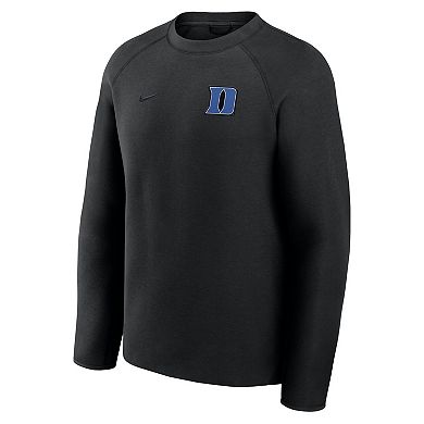 Men's Nike Black Duke Blue Devils Tech Fleece Raglan Sweatshirt
