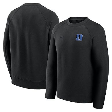 Men's Nike Black Duke Blue Devils Tech Fleece Raglan Sweatshirt