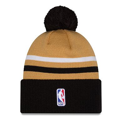 Men's New Era Gold/Black Washington Wizards 2025/26 City Edition Cuffed Knit Hat with Pom